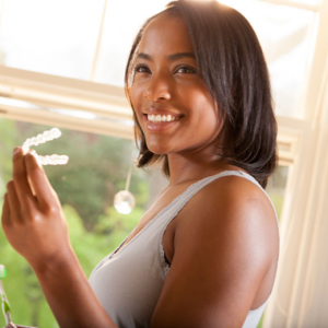 Woman using Invisalign